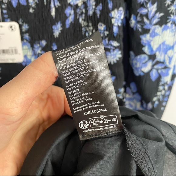 NWT $168 Free People Jaymes Midi Dress Floral Printed Blue Black Combo Sz XS - Picture 9 of 16